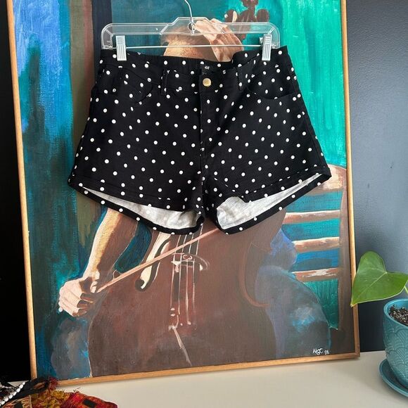 H&M Black and White Polka Dot High Waist Shorts 10 - Picture 3 of 15